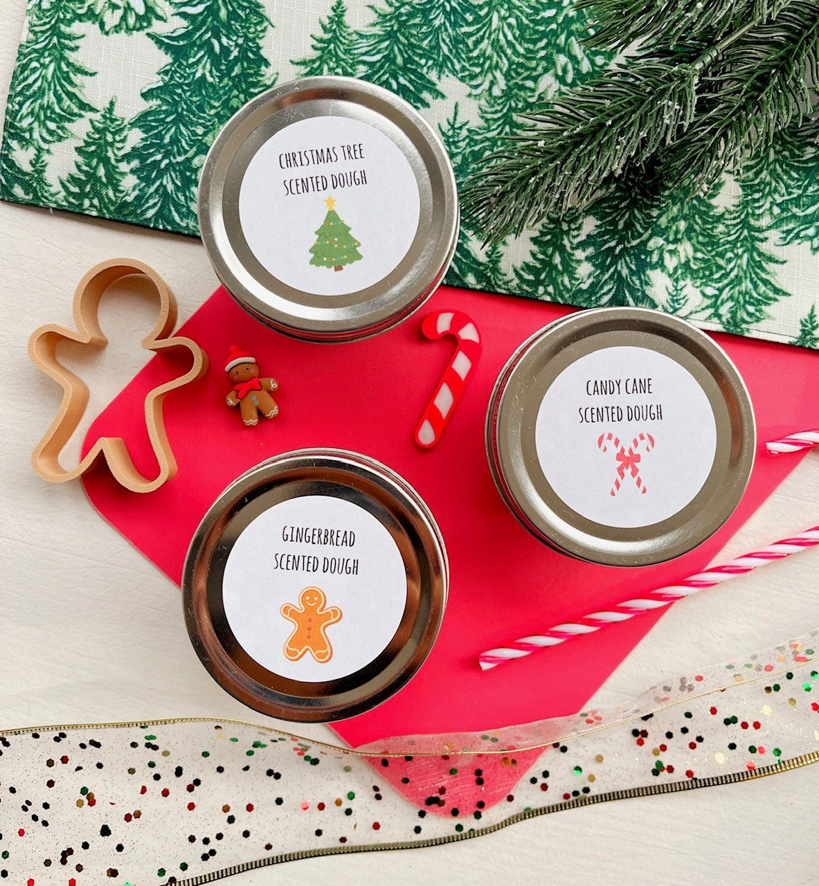 3-Pack Scented Christmas Playdough Jars