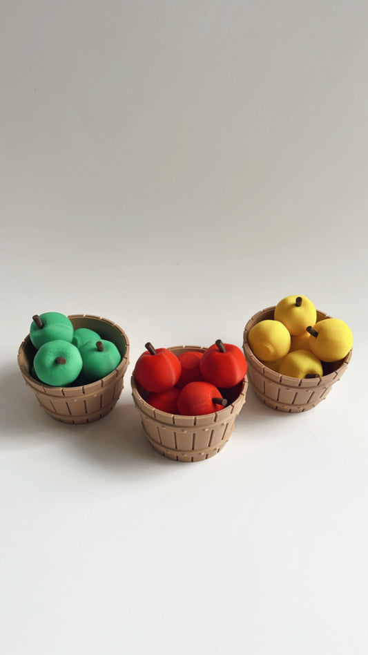3D printed Apple Bushel and Apples