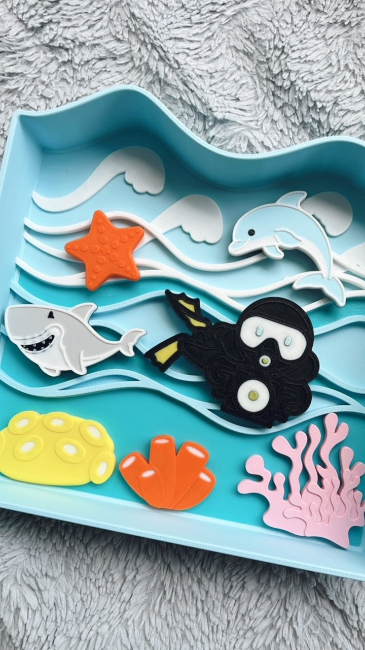 Ocean Adventures Play Tray and Loose Parts
