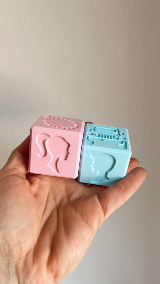 Eco Friendly 3D Printed Stamper Cube - Characters