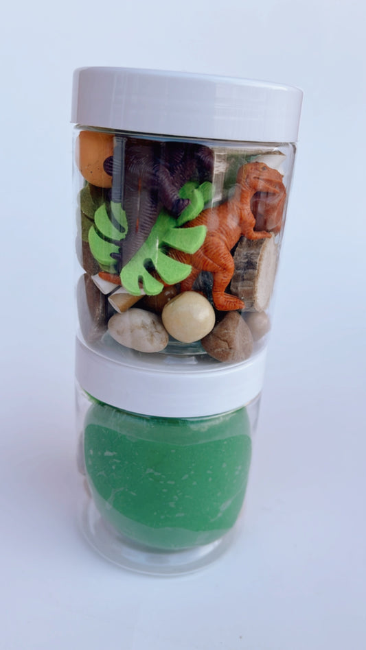 Dinosaur Playdough To Go Jar