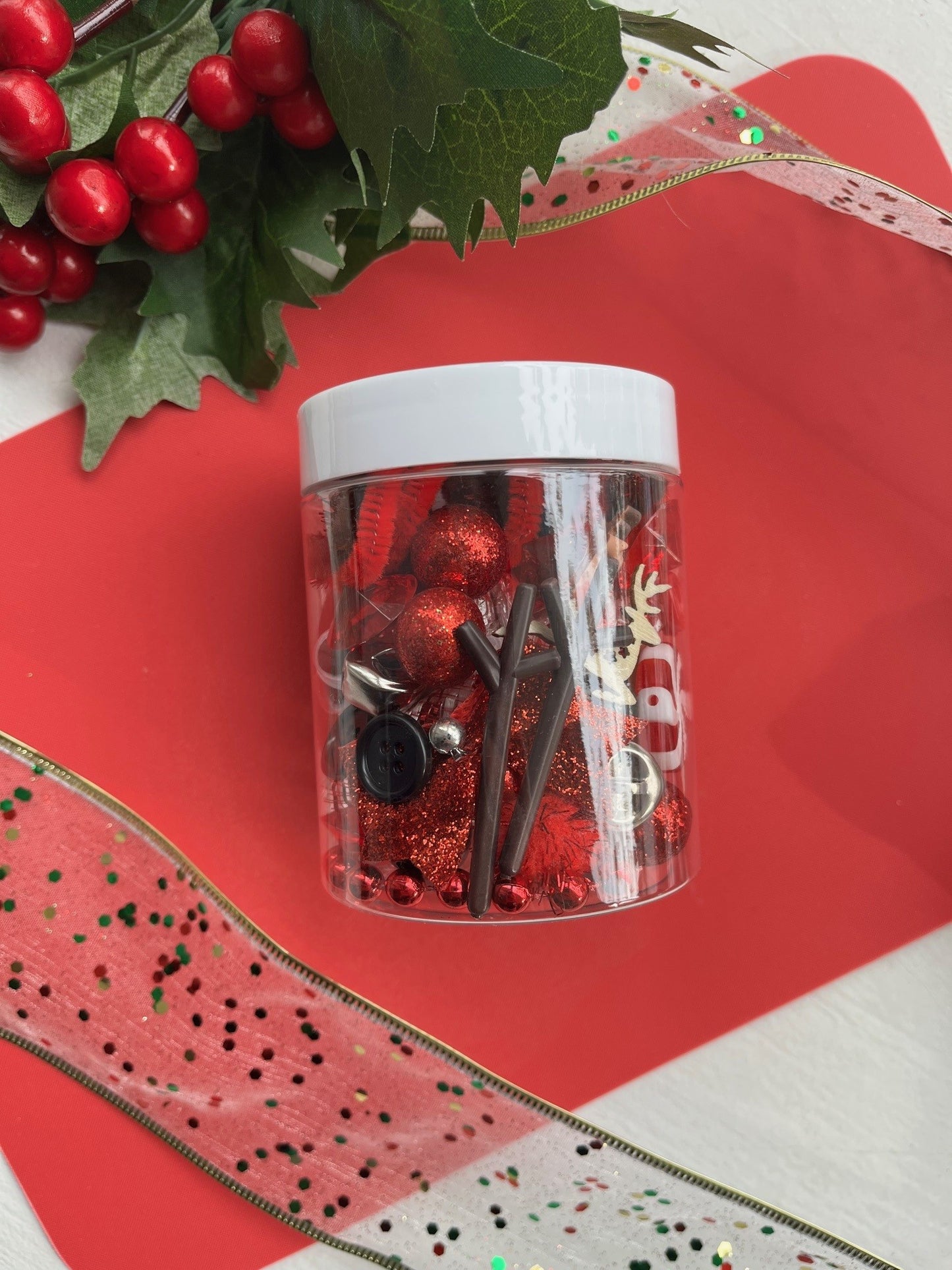 Build a Reindeer Playdough to Go Jar