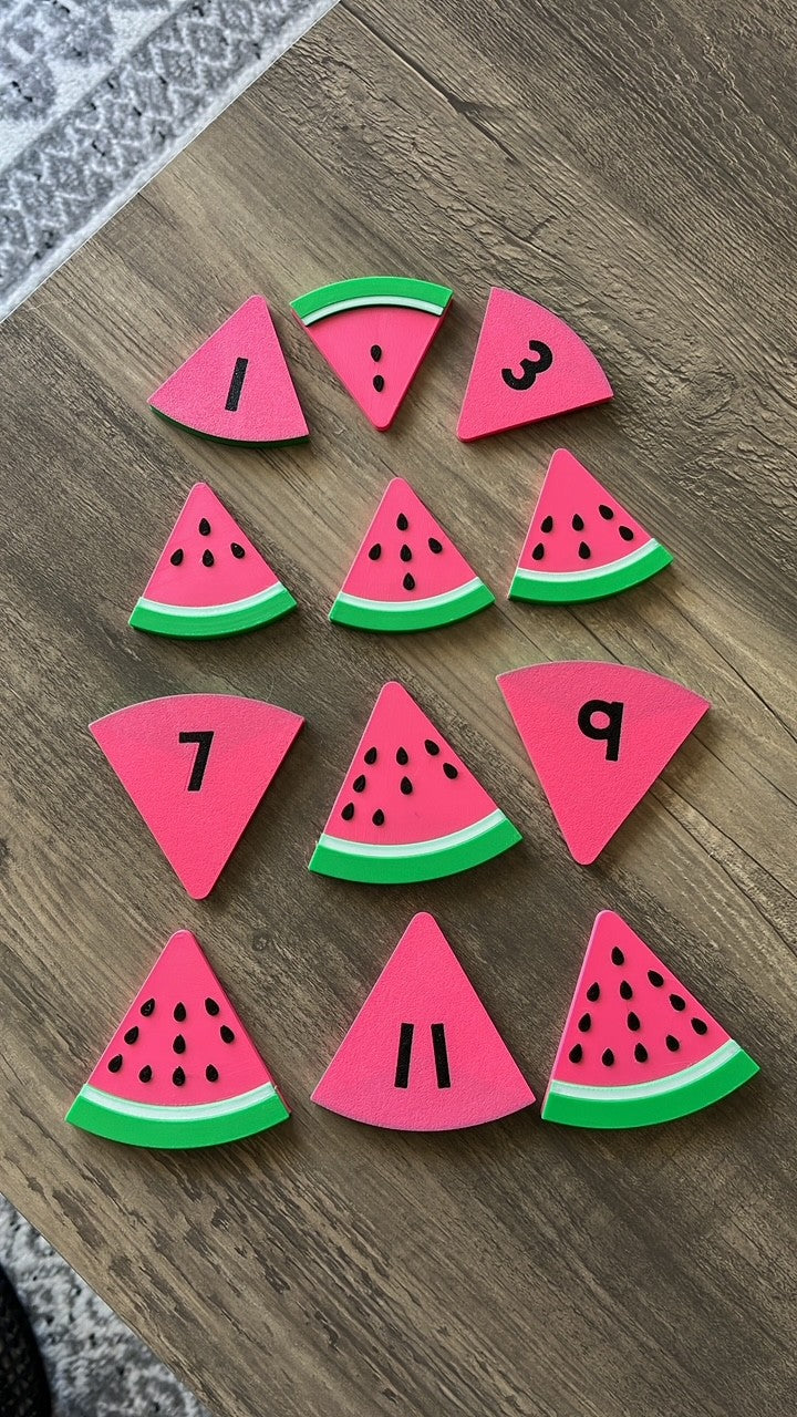 Watermelon Counting Set 1-12 with Container