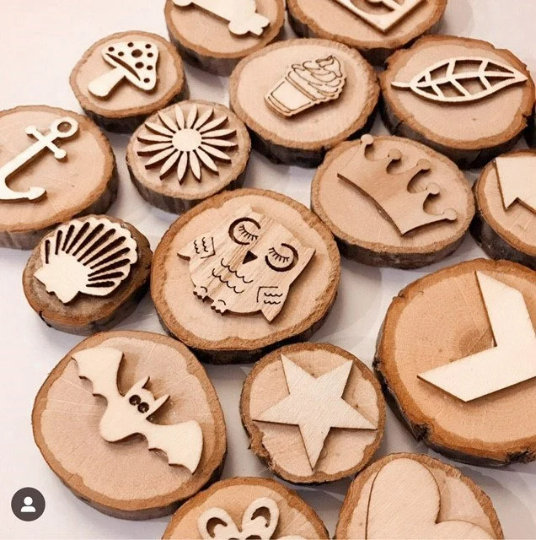 Wood Playdough Stamps